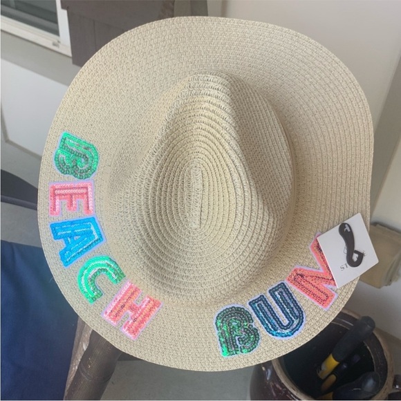Beach Bum sequin straw Hat - Picture 3 of 3